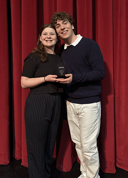 Liberty won TWO awards at the Pennsylvania Shakespeare Festival High School Shakespeare Competition held at DeSales University on March 7, 2026! Erika and Andrew won an award for Excellence in Shakespeare Performance Duo/Trio, and Liberty High School took home an Excellence in Shakespeare Performance Team Award!