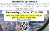 Interested in Travel?  Meeting June 9
