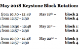 May 2018 Keystone Exam & Class Schedule